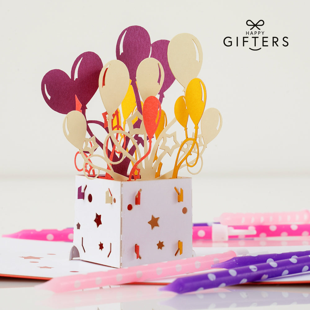 3D Pop Up Birthday Card BALOONS