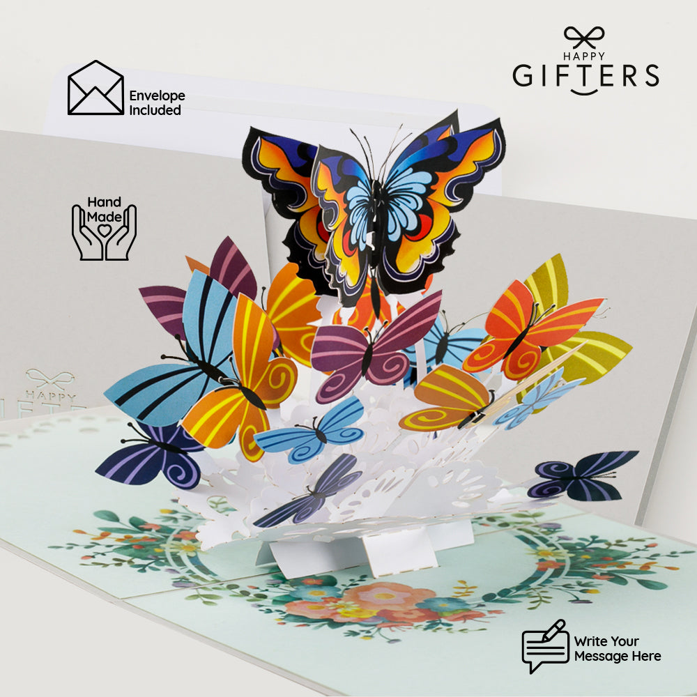 3D Pop Up Greeting Card BUTTERFLIES