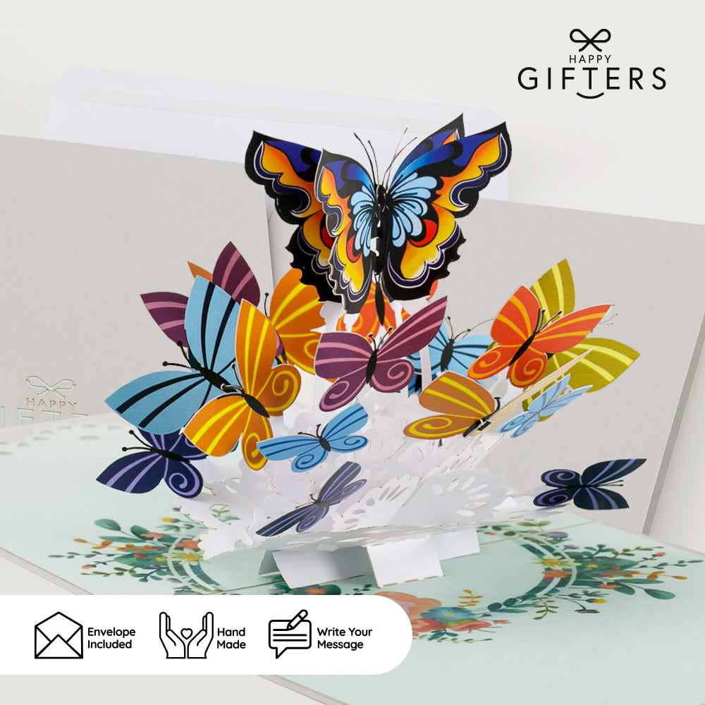 3D Pop Up Greeting Card BUTTERFLIES