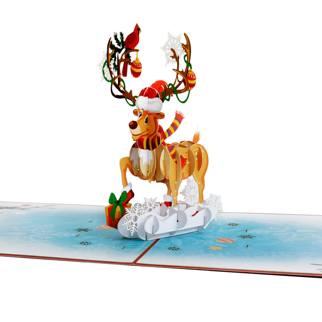 3D Pop Up Christmas Card REINDEER