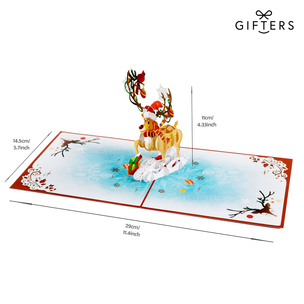 3D Pop Up Christmas Card REINDEER