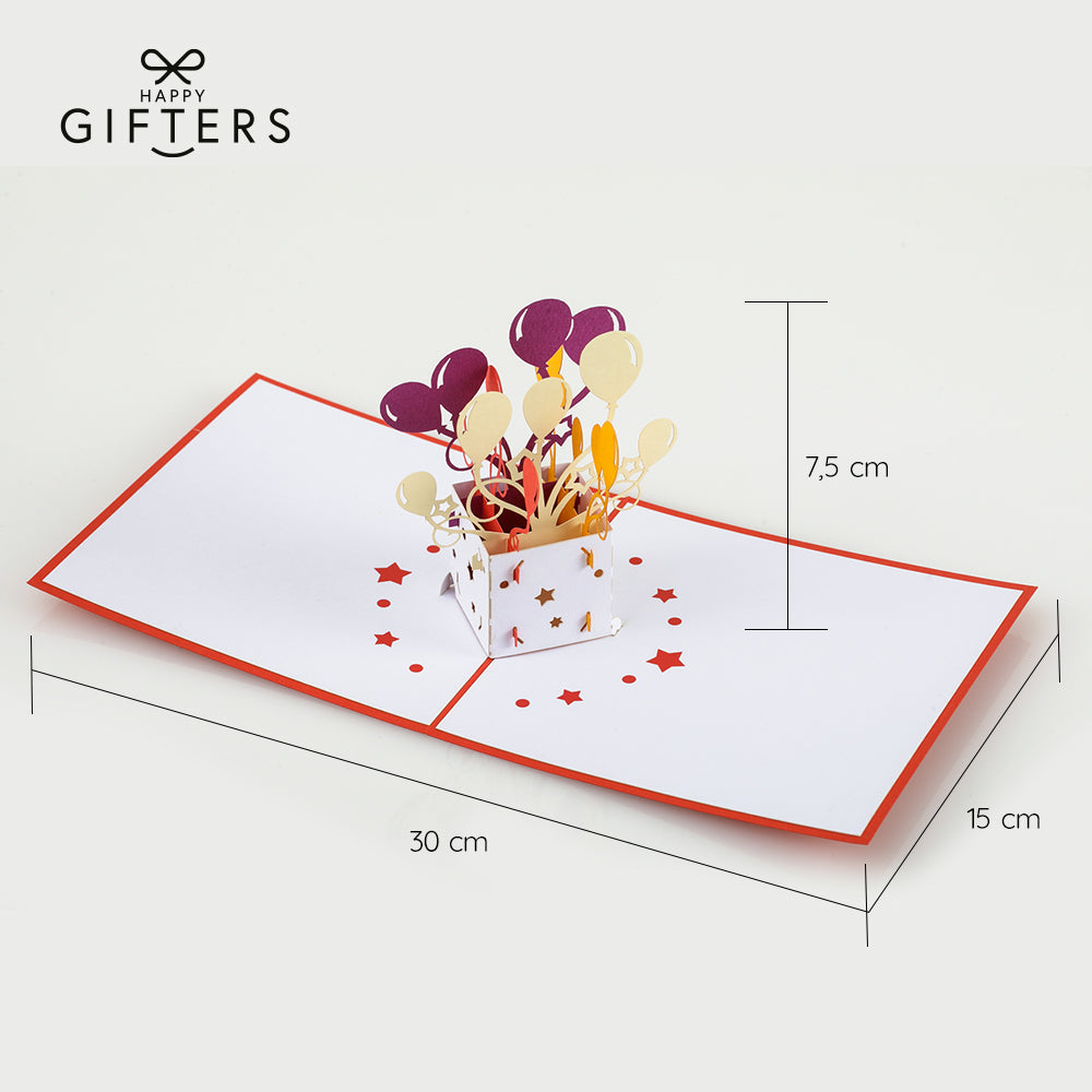 3D Pop Up Birthday Card BALOONS