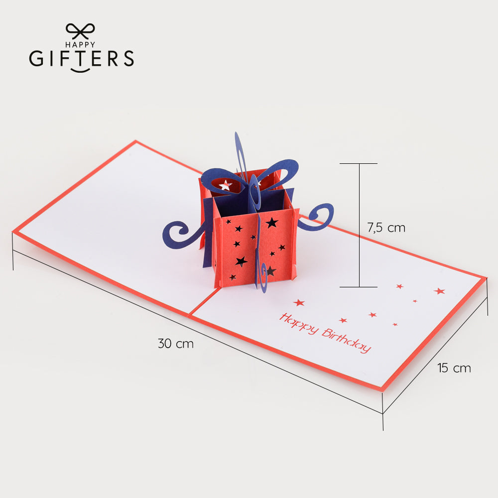 3D Pop Up Greeting Card BIRTHDAY GIFT BOX