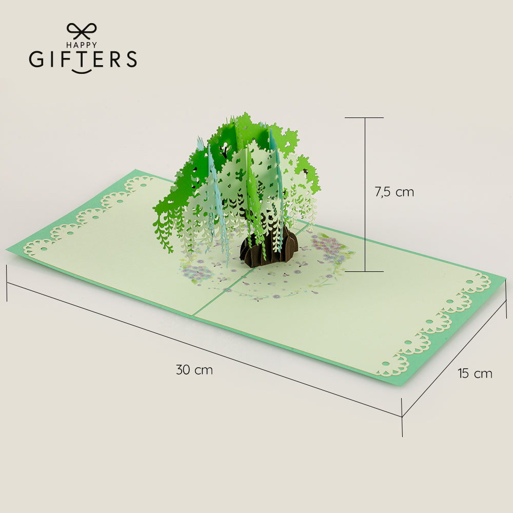 3D Pop Up Greeting Card WILLOW TREE