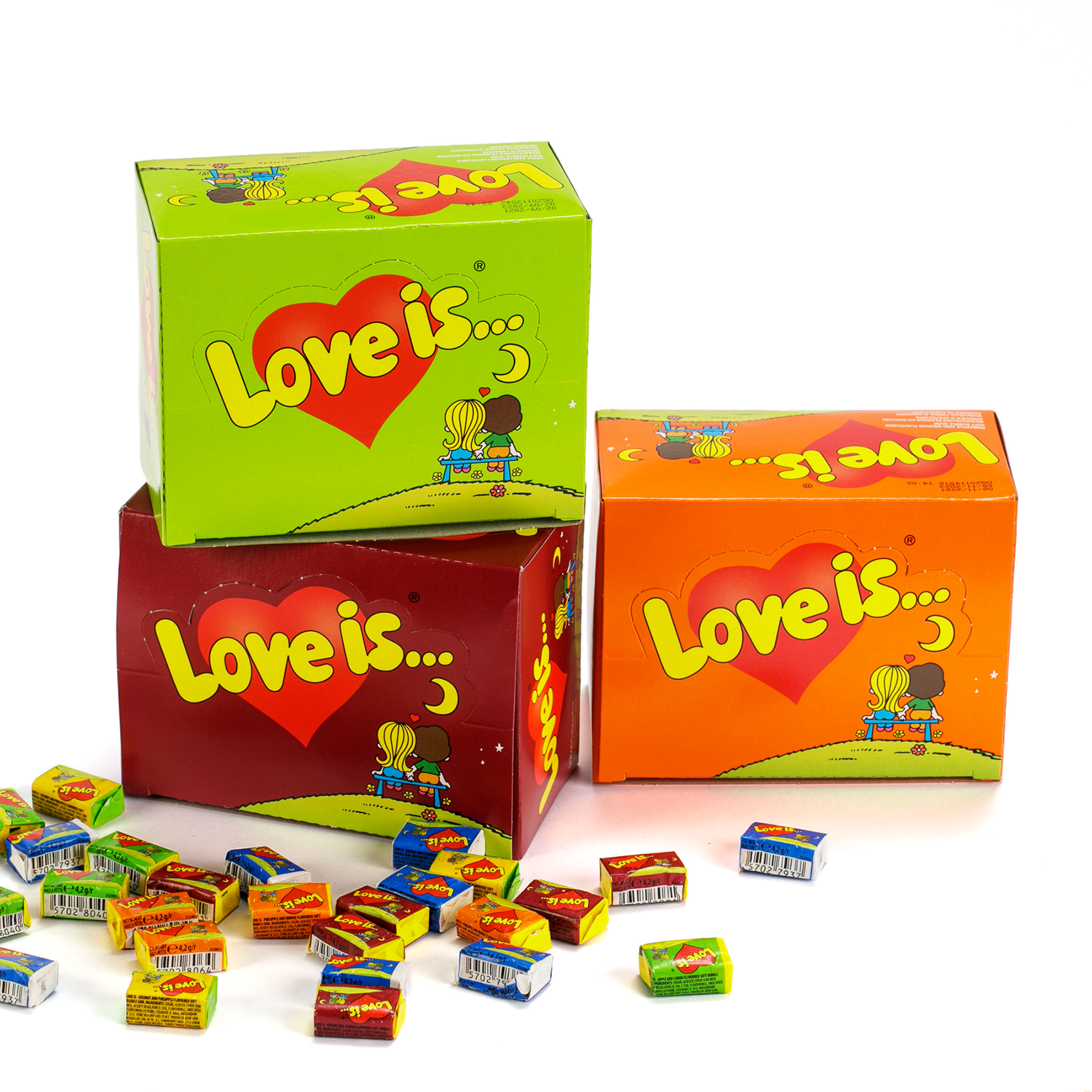 Bubble Gum Love Is Cherry-Lemon, 100pcs