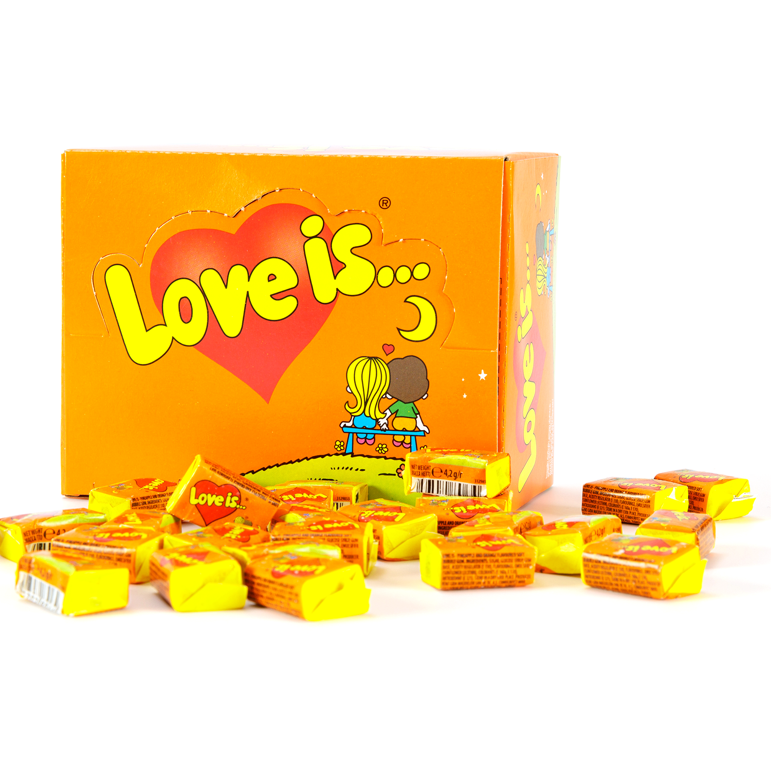 Bubble Gum Love Is Orange-Pineapple, 100pcs