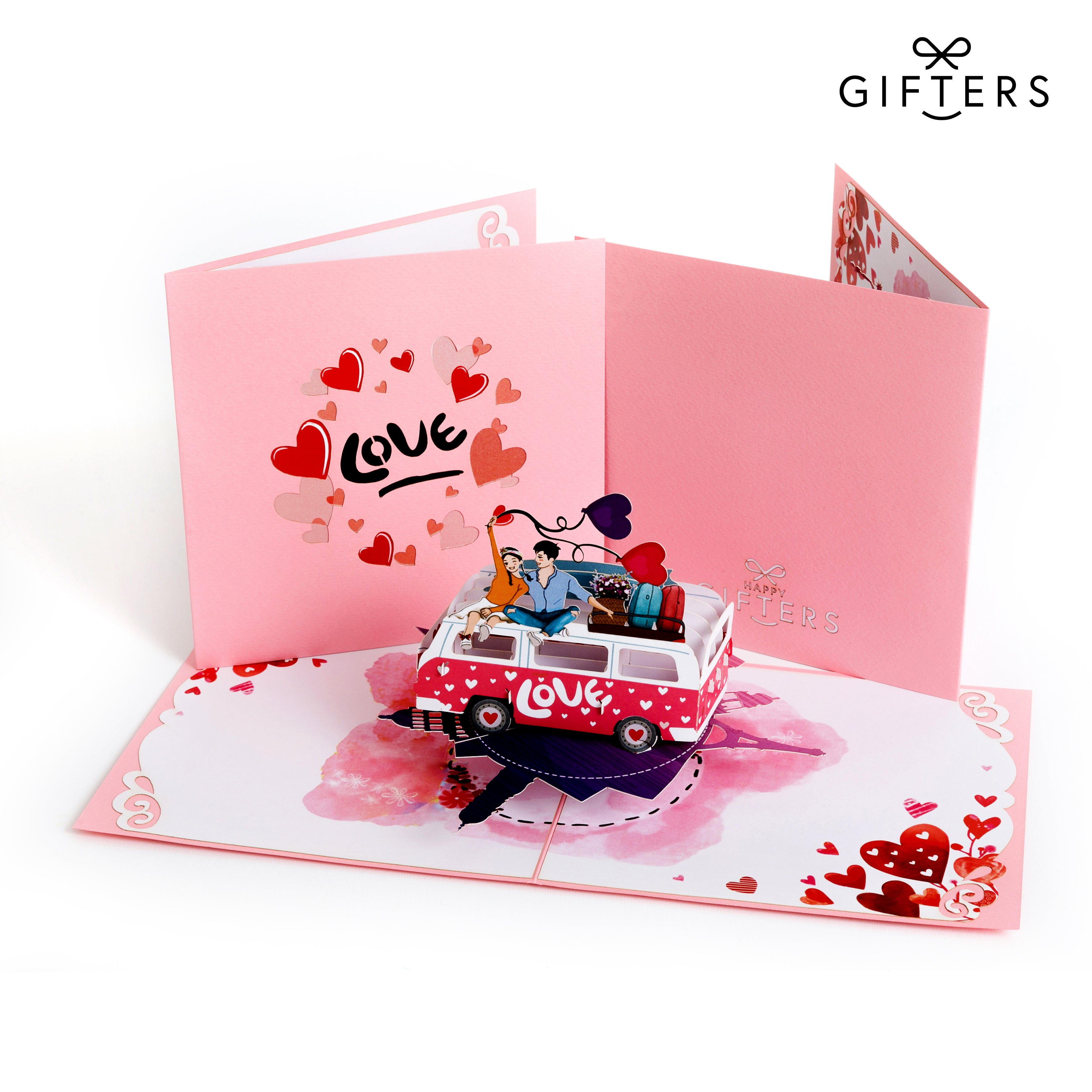 3D Pop Up Greeting Card LOVE BUS
