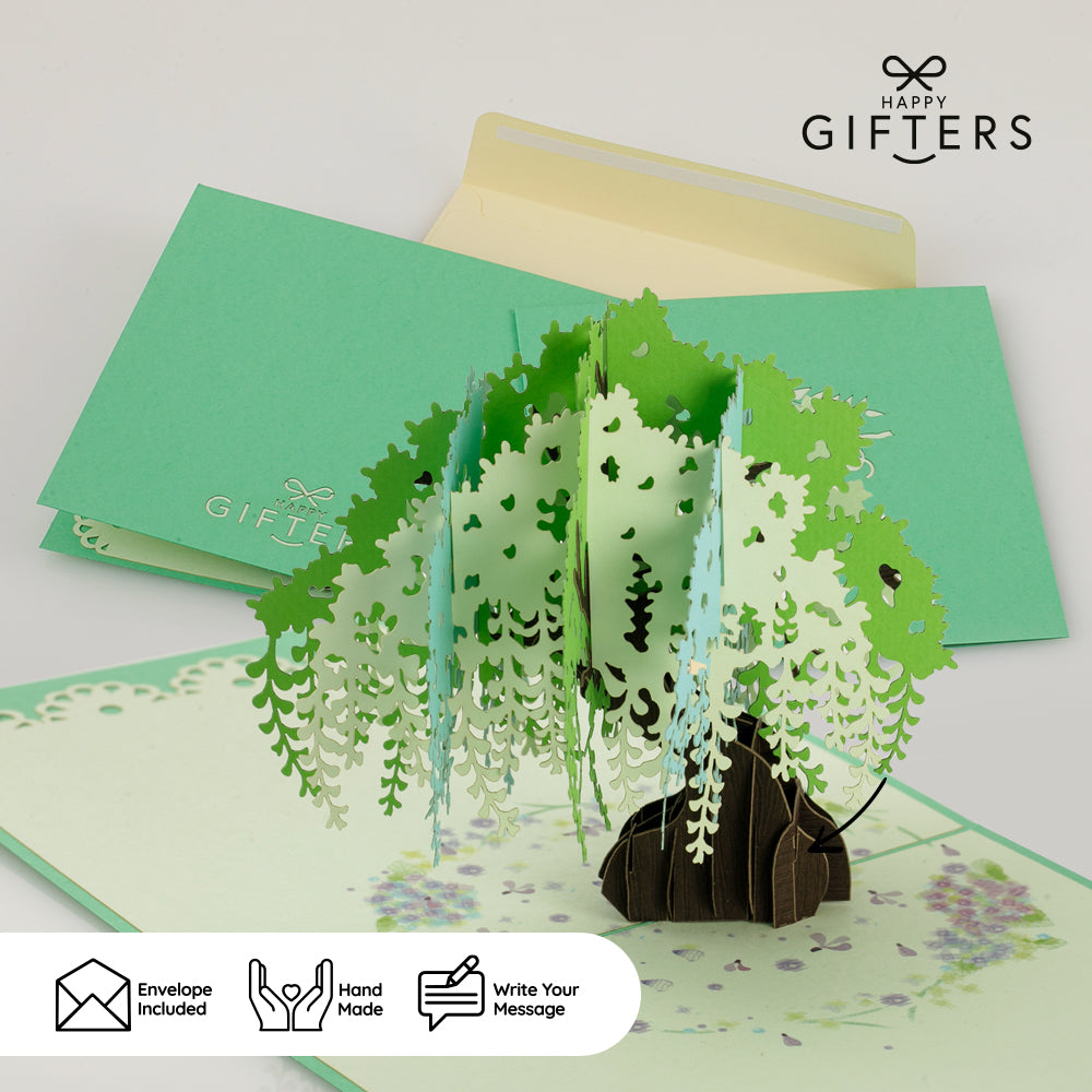 3D Pop Up Greeting Card WILLOW TREE