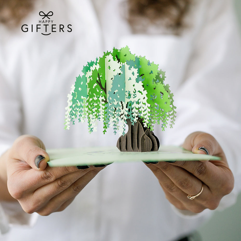 3D Pop Up Greeting Card WILLOW TREE