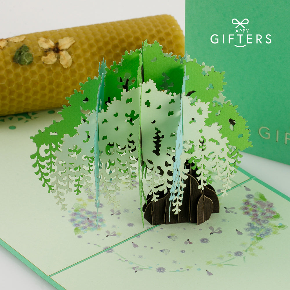 3D Pop Up Greeting Card WILLOW TREE