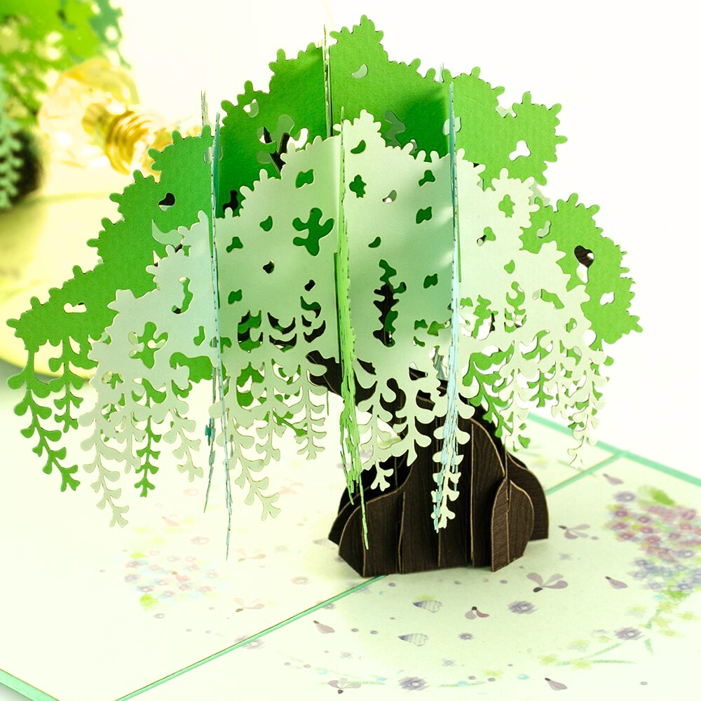 3D Pop Up Greeting Card WILLOW TREE