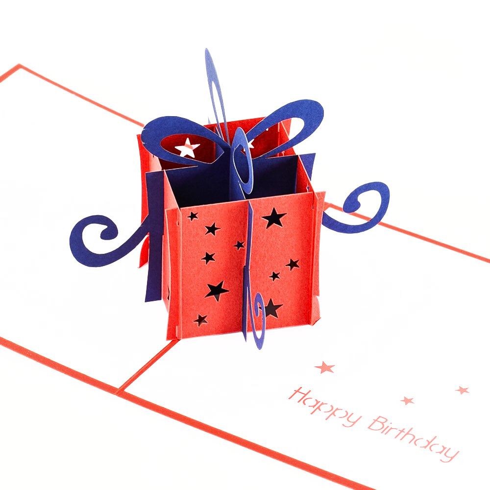 3D Pop Up Greeting Card BIRTHDAY GIFT BOX