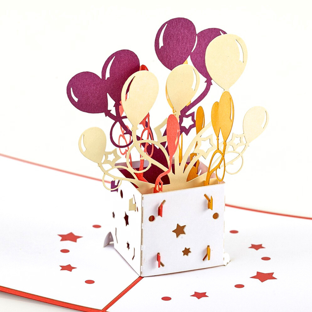 3D Pop Up Birthday Card BALOONS