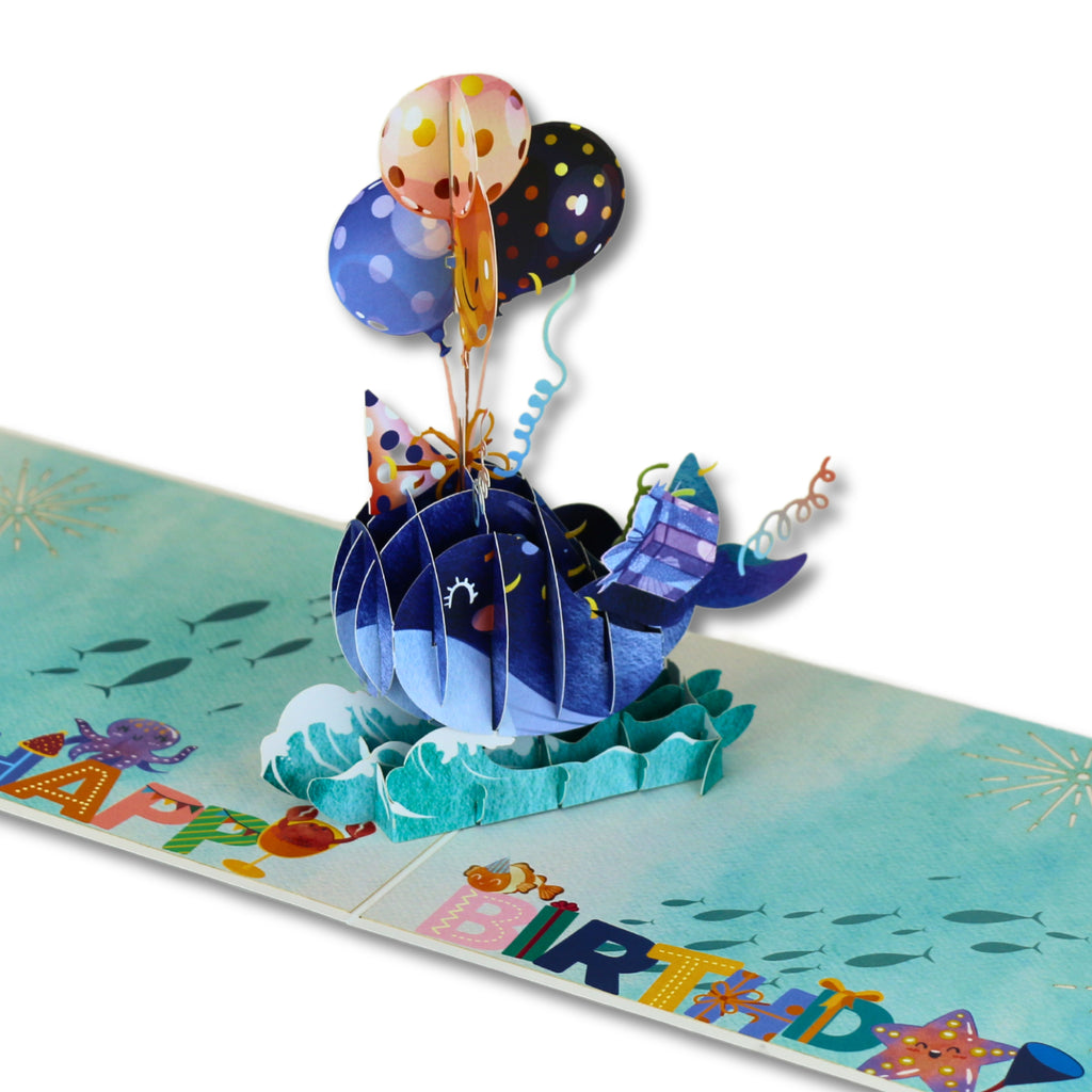 3D Pop Up Greeting Card BIRTHDAY WHALE
