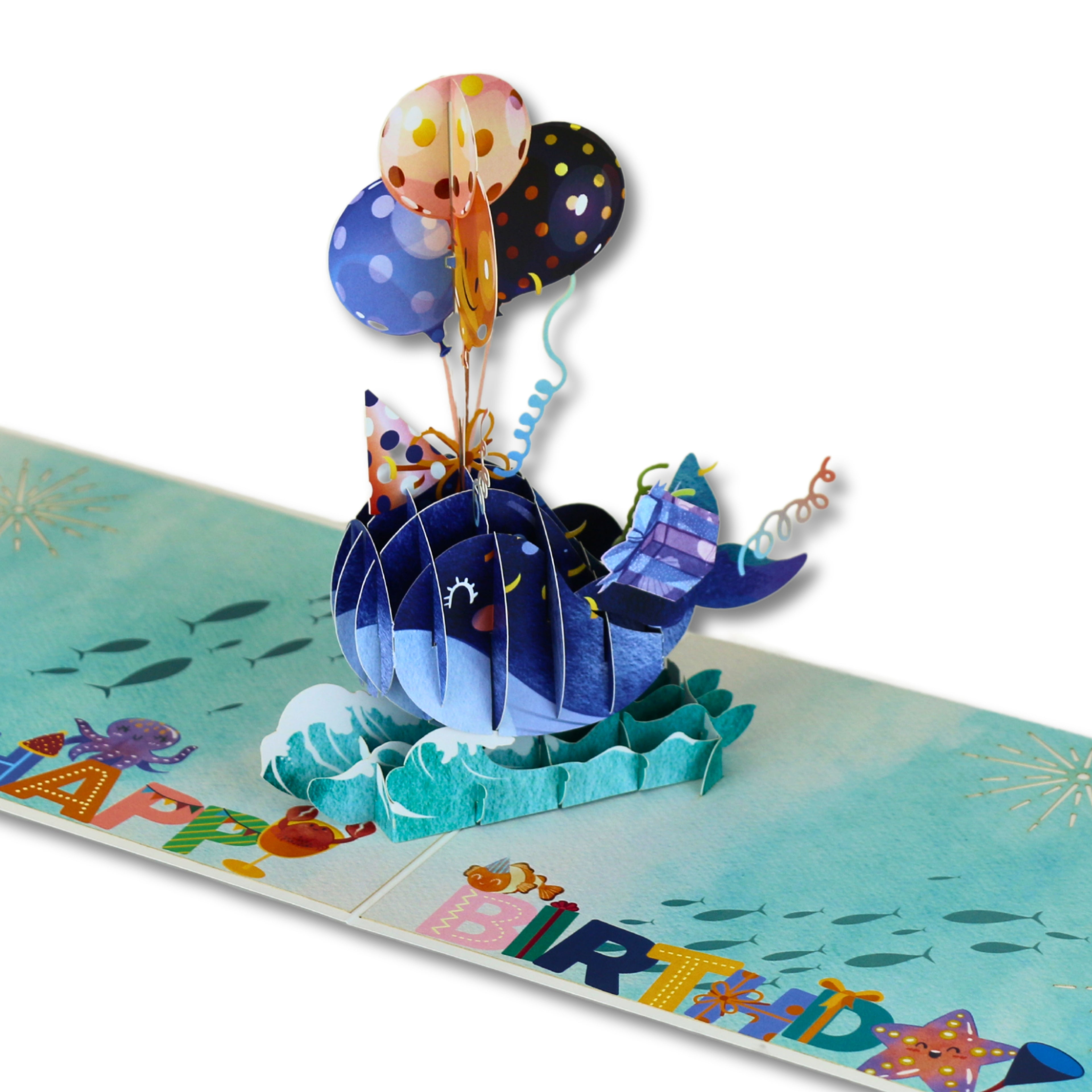 3D Pop Up Greeting Card BIRTHDAY WHALE