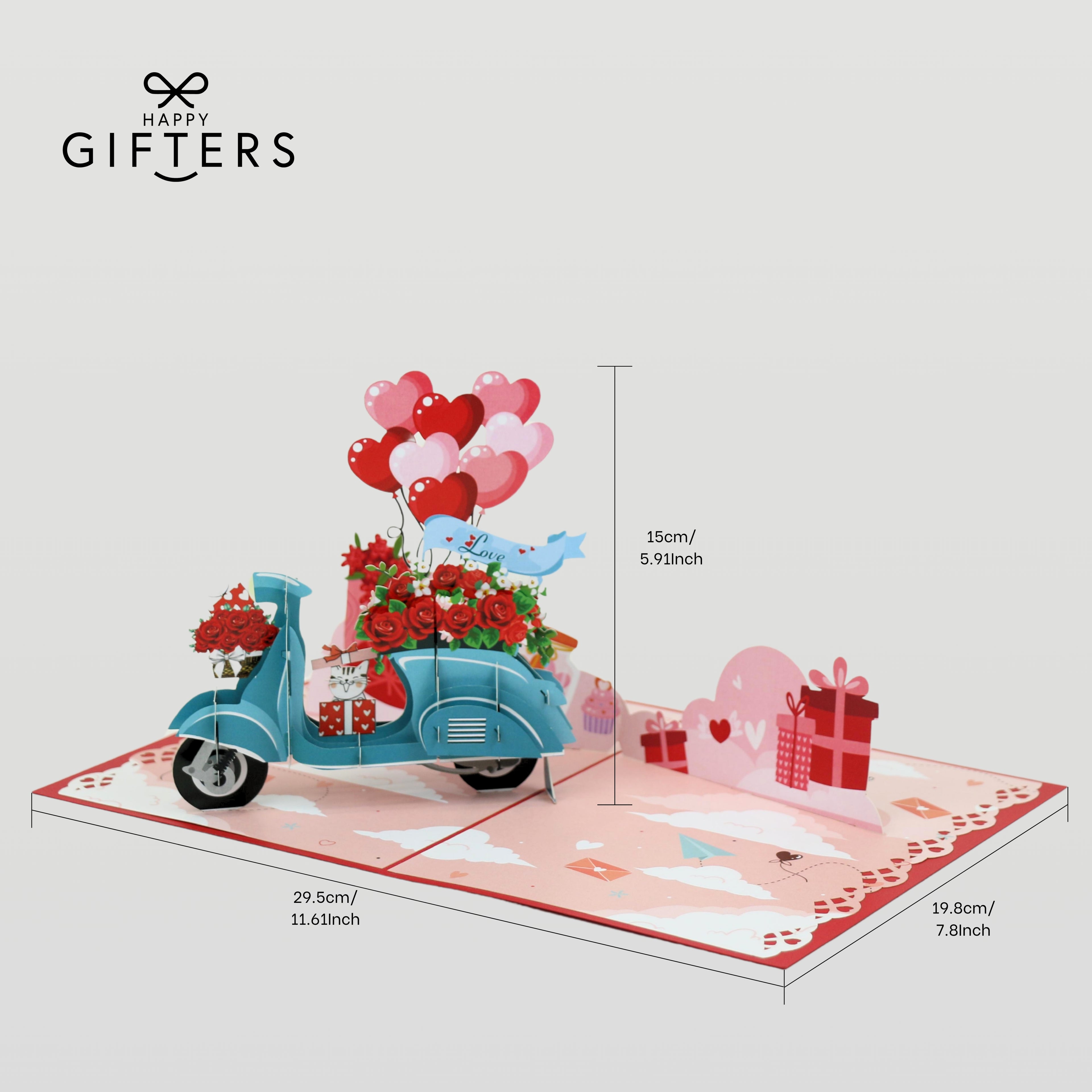 3D Pop Up Wedding Greeting Card VESPA