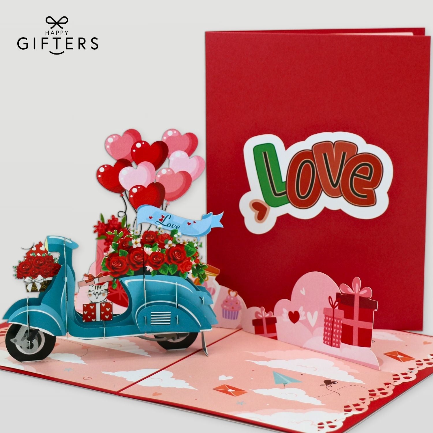 3D Pop Up Wedding Greeting Card VESPA