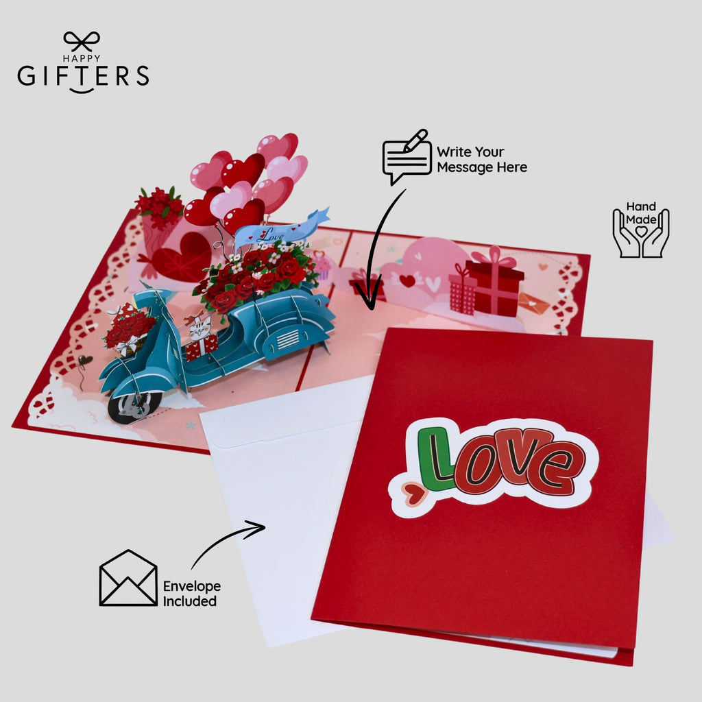 3D Pop Up Wedding Greeting Card VESPA