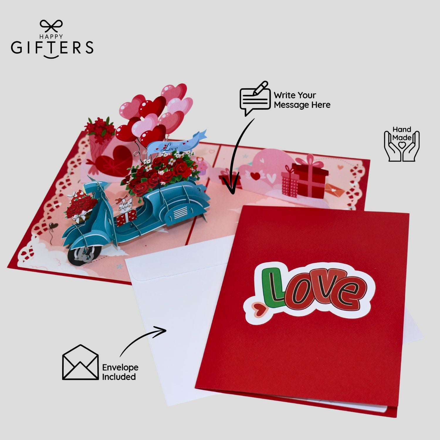 3D Pop Up Wedding Greeting Card VESPA