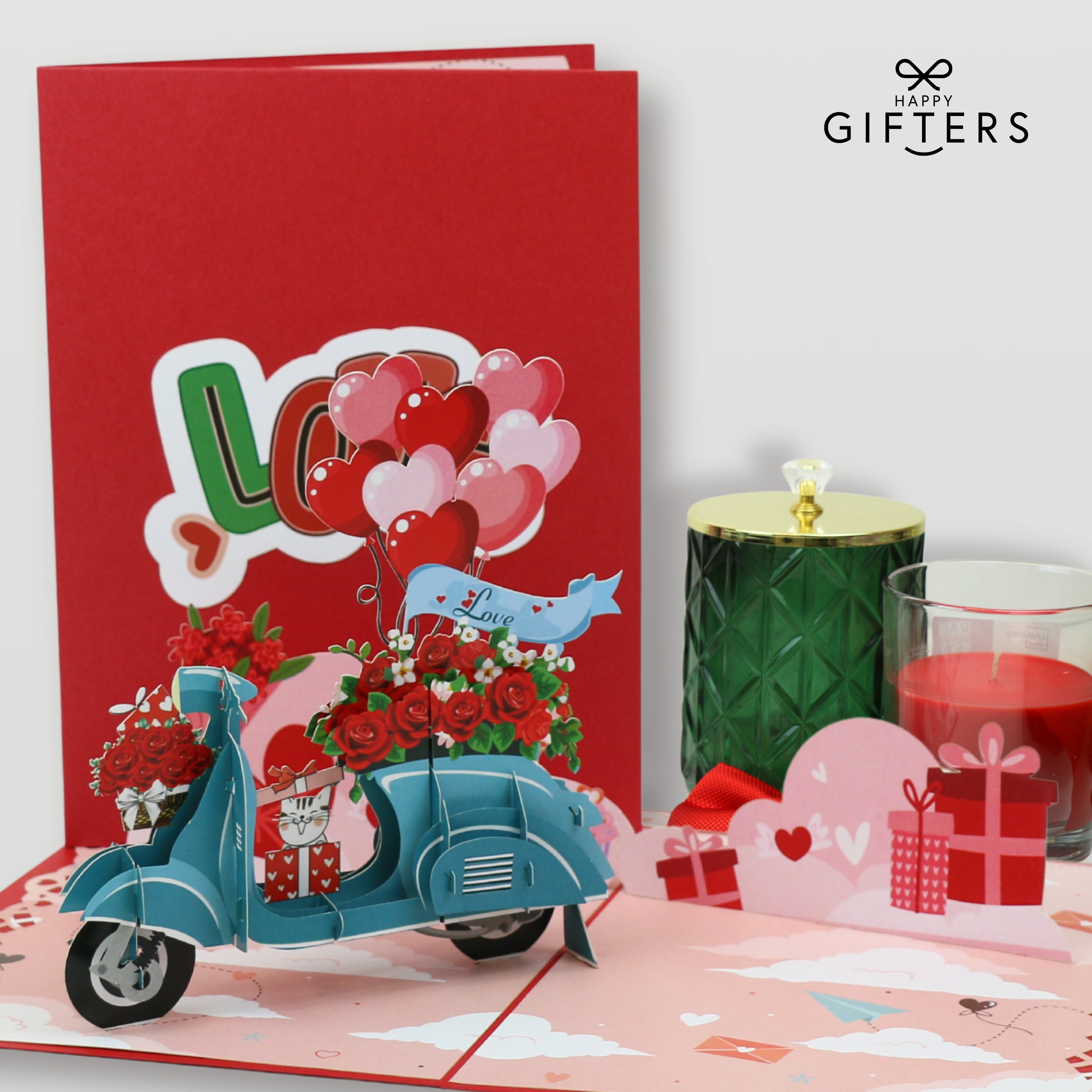 3D Pop Up Wedding Greeting Card VESPA