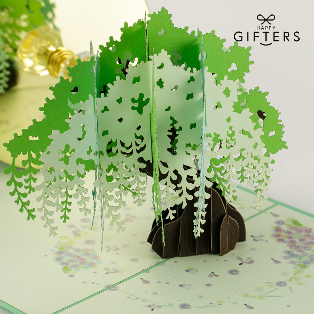 3D Pop Up WILLOW TREE Greeting Card