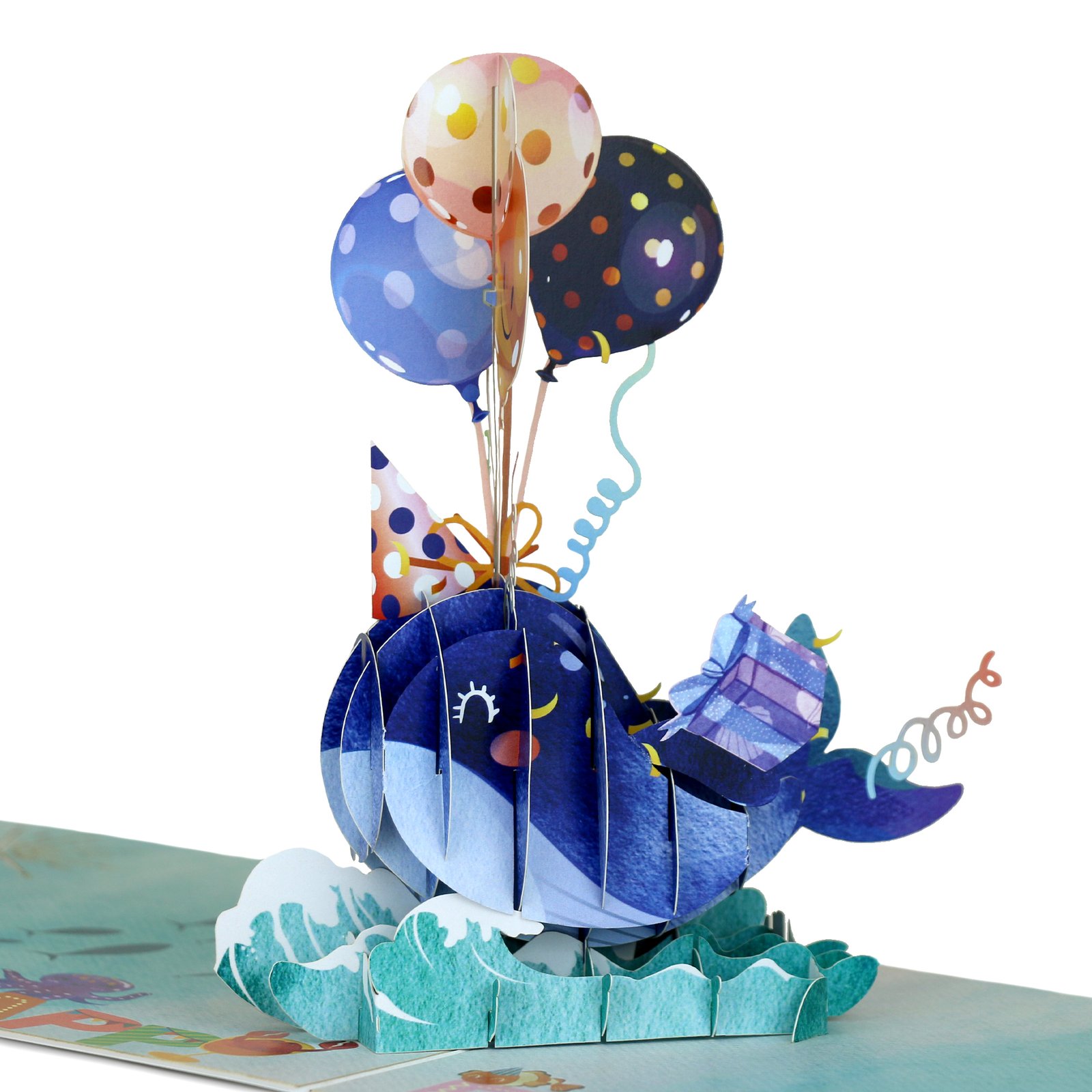 Handmade 3D Pop Up Greeting Card BIRTHDAY WHALE